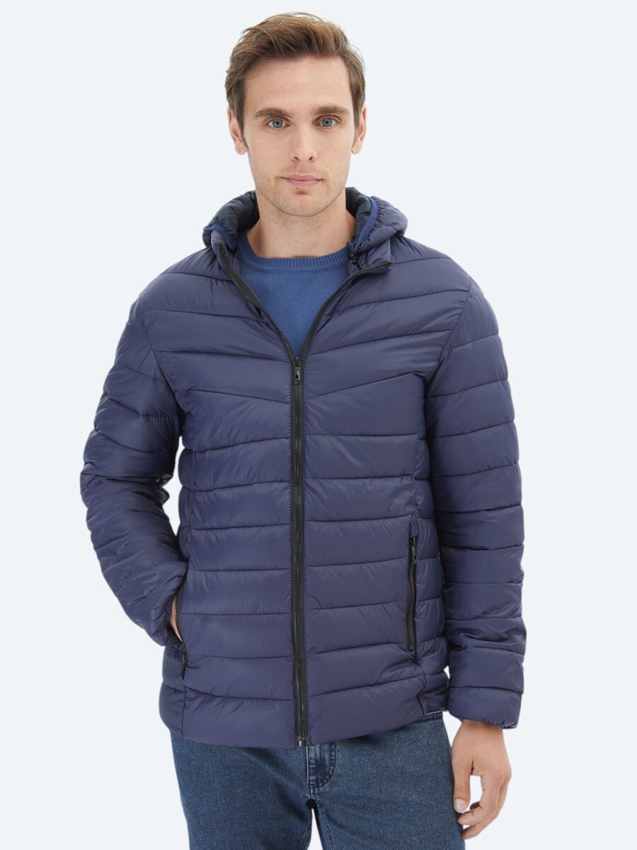 Lacivert Regular Fit Casual Dokuma Mont - 1