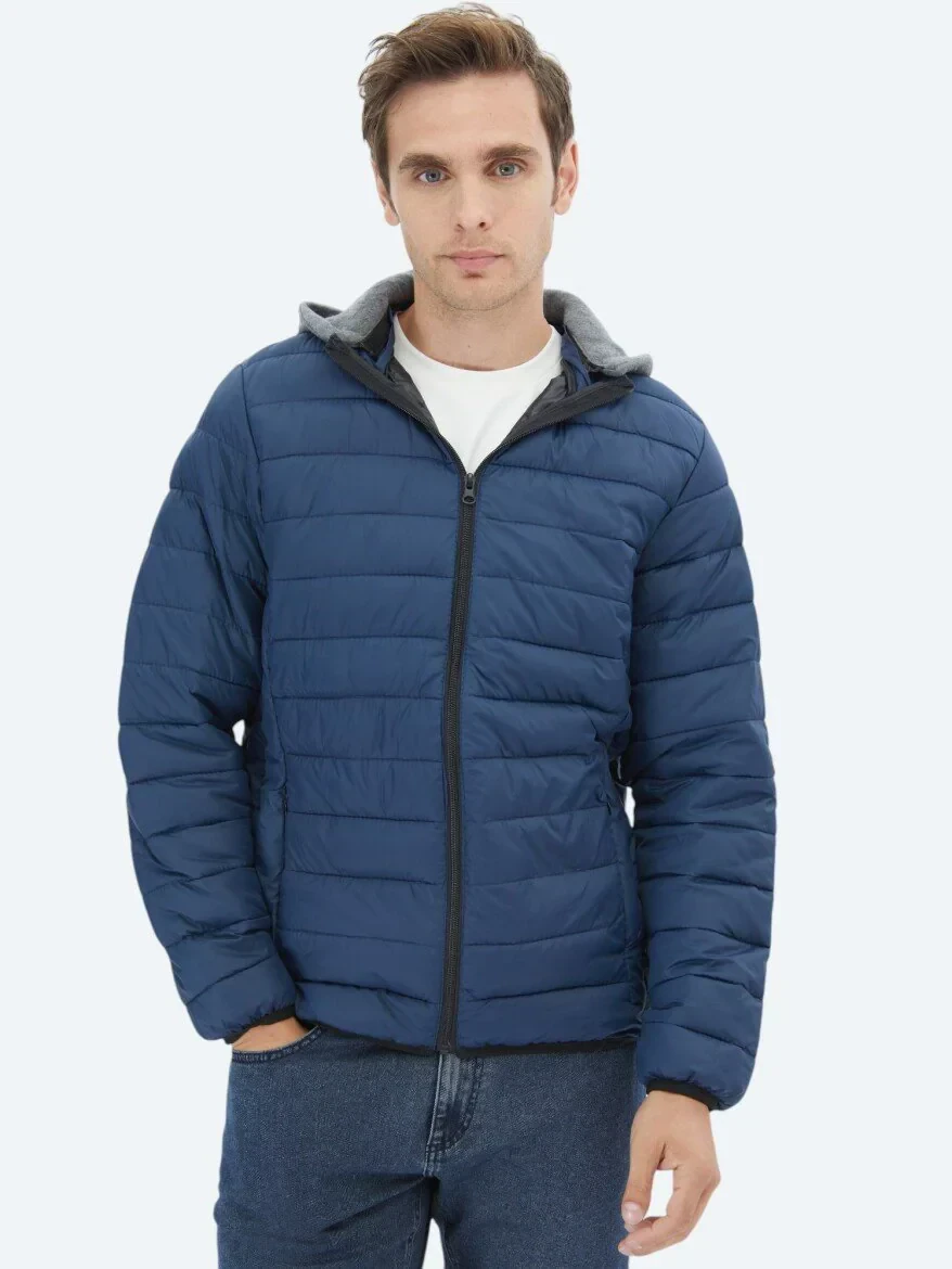 Lacivert Regular Fit Casual Dokuma Mont - 1