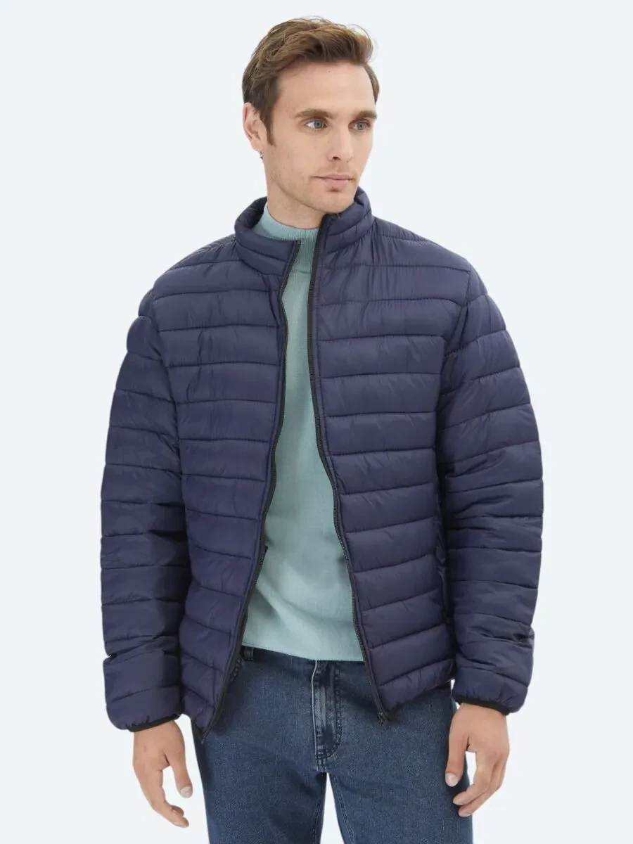Lacivert Regular Fit Casual Dokuma Mont - 3