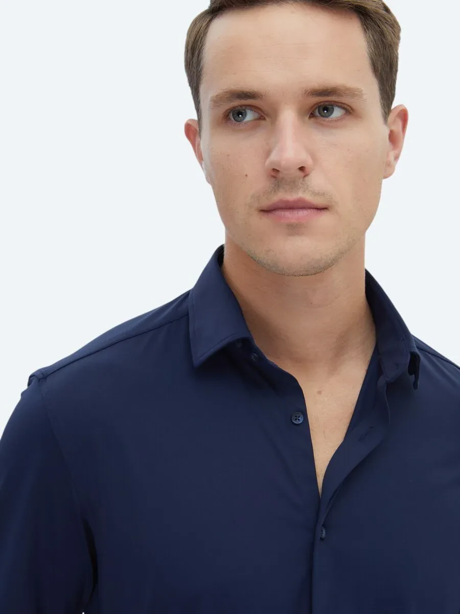 Lacivert Regular Fit Casual Gömlek - 3