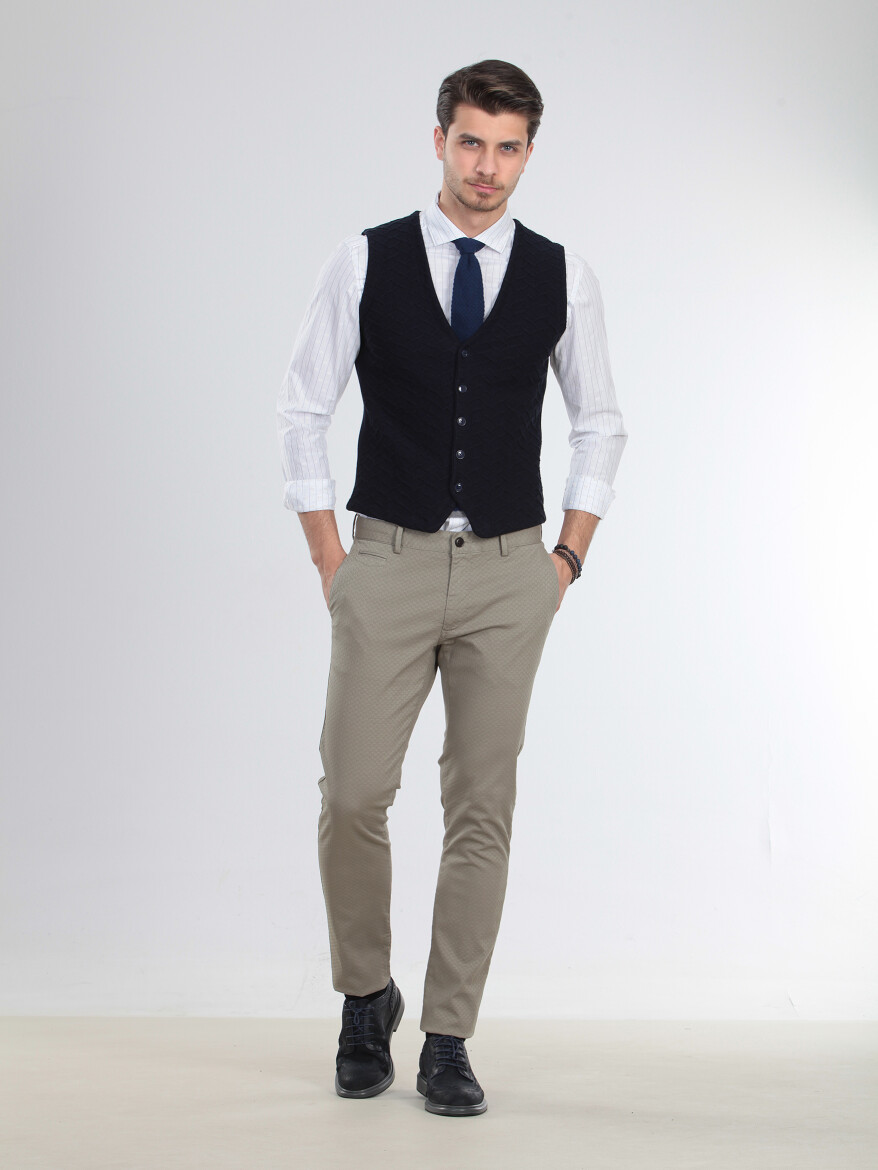Lacivert Regular Fit Casual Örme Triko Yelek - 1
