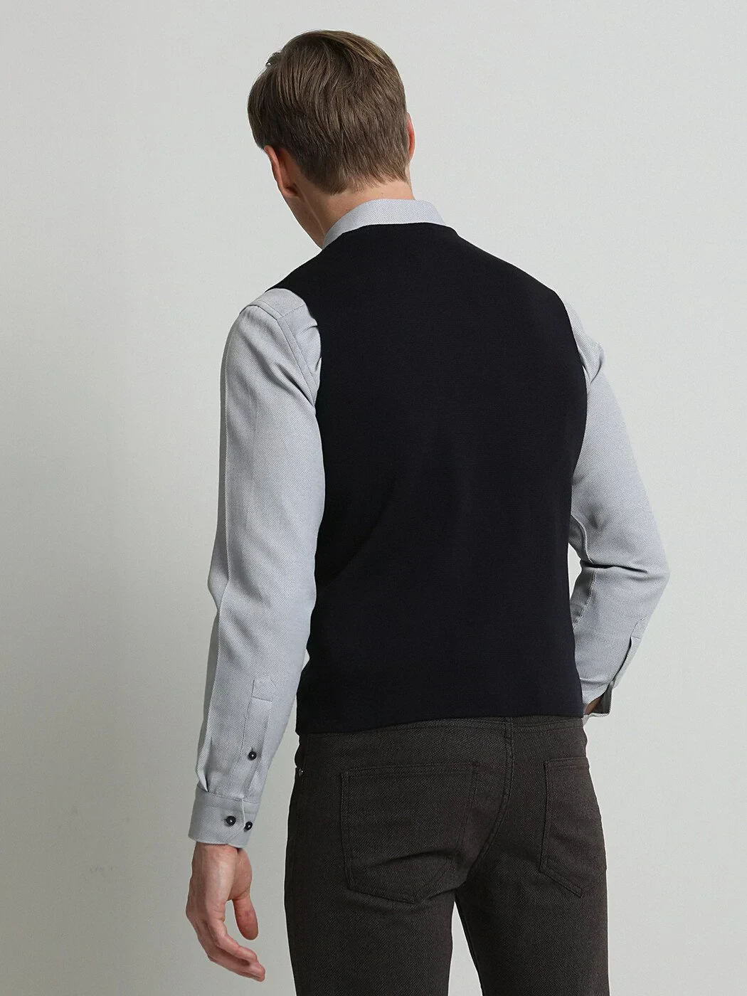 Lacivert Regular Fit Casual Örme Triko Yelek - 4