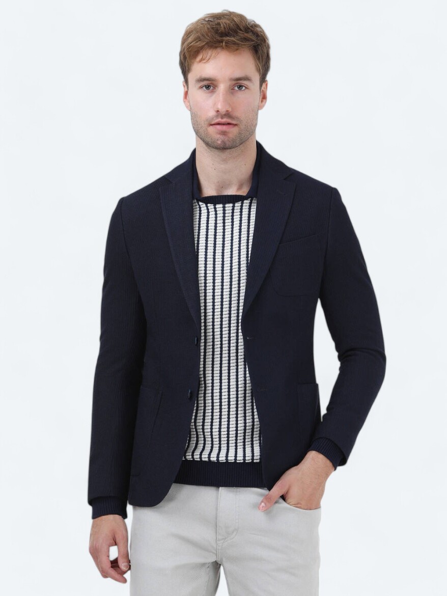 Lacivert Regular Fit Ceket - KİP