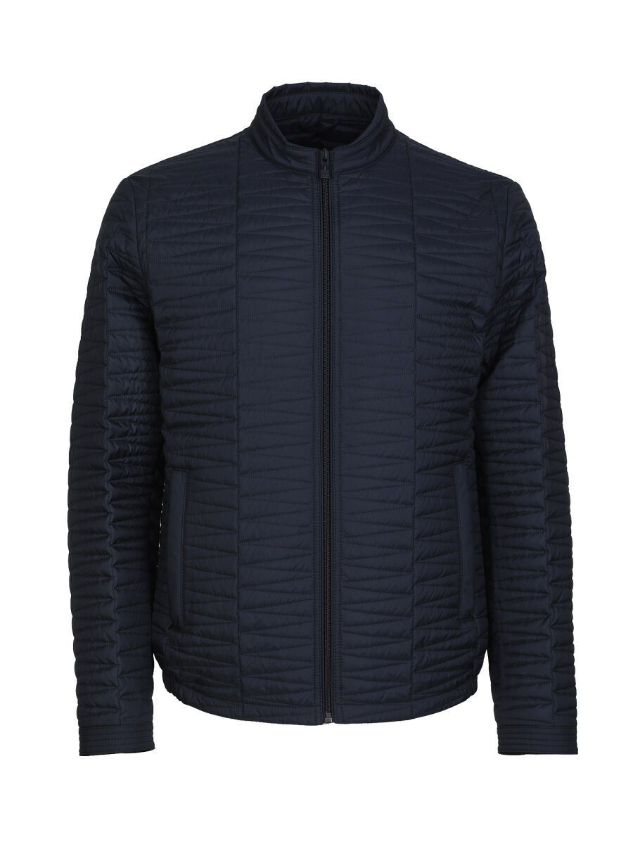 Lacivert Regular Fit Dik Yaka Casual Dokuma Mont - 1