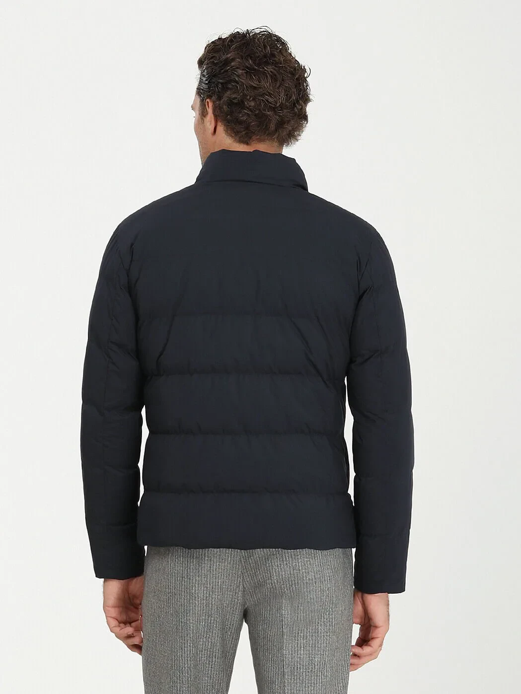 Lacivert Regular Fit Dik Yaka Casual Dokuma Mont - 6