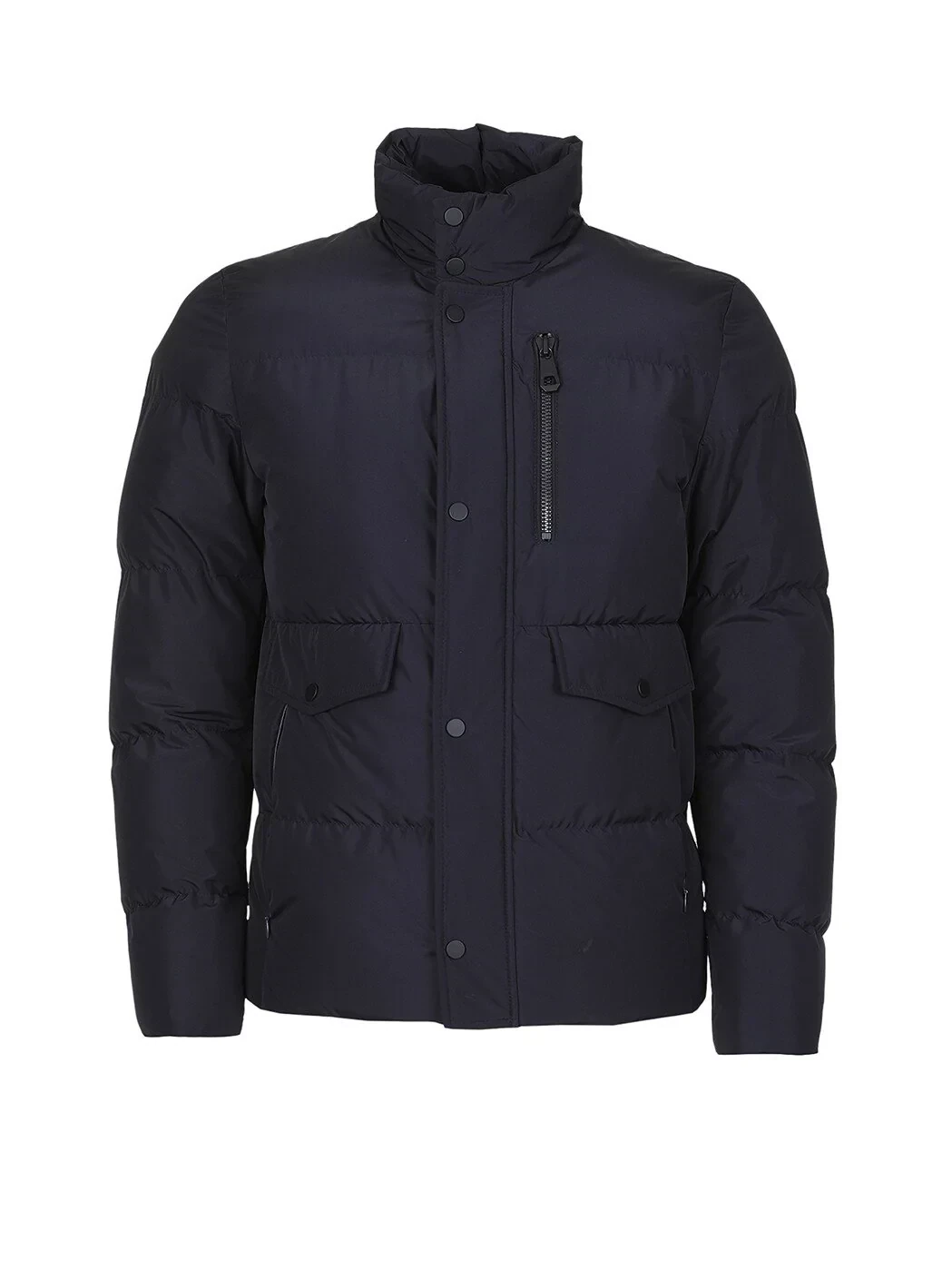 Lacivert Regular Fit Dik Yaka Casual Dokuma Mont - 6