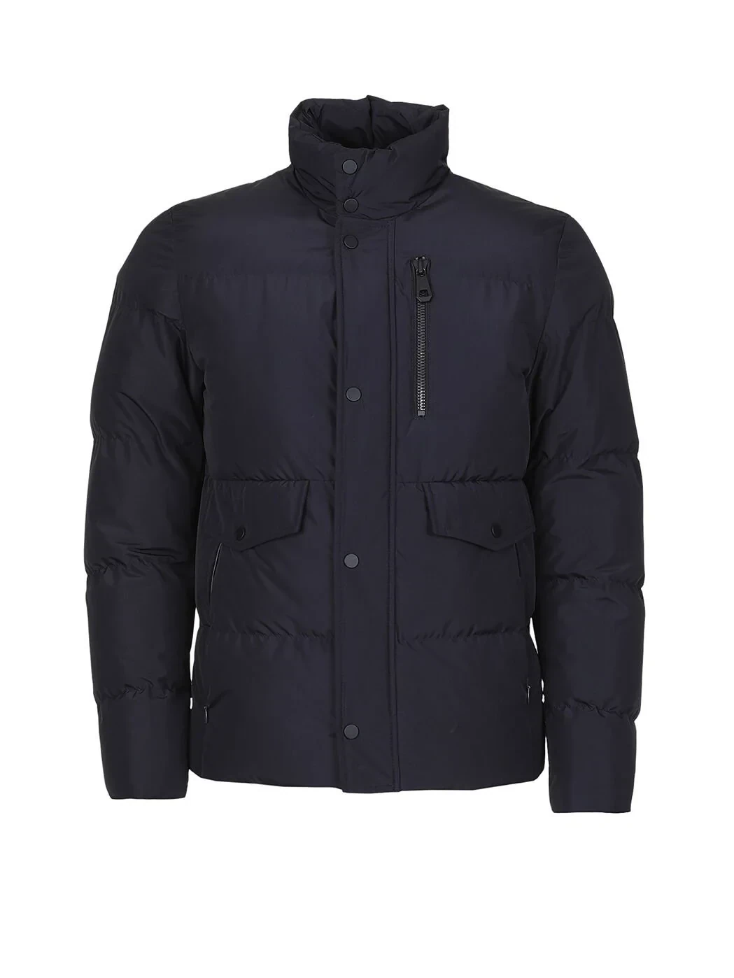 Lacivert Regular Fit Dik Yaka Casual Dokuma Mont - 6