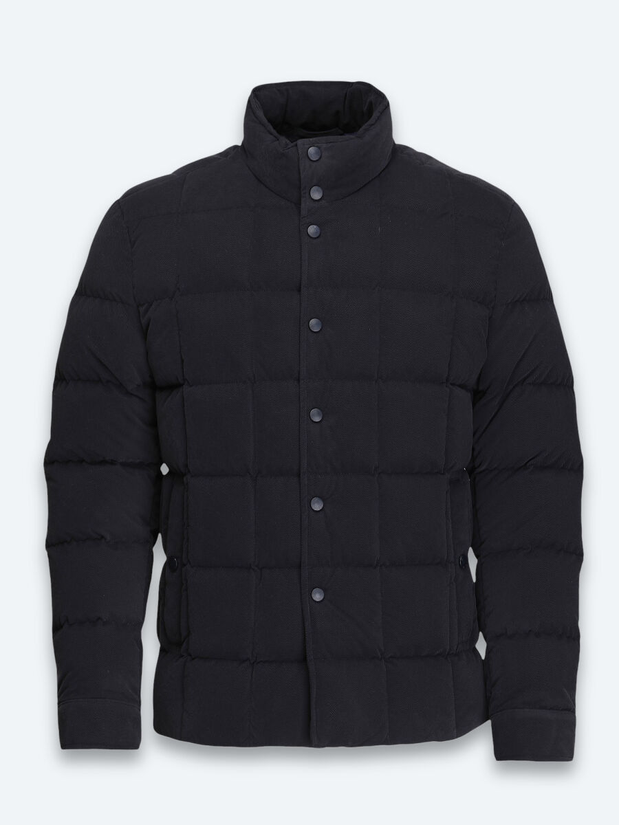 Lacivert Regular Fit Dik Yaka Casual Dokuma Mont - 6