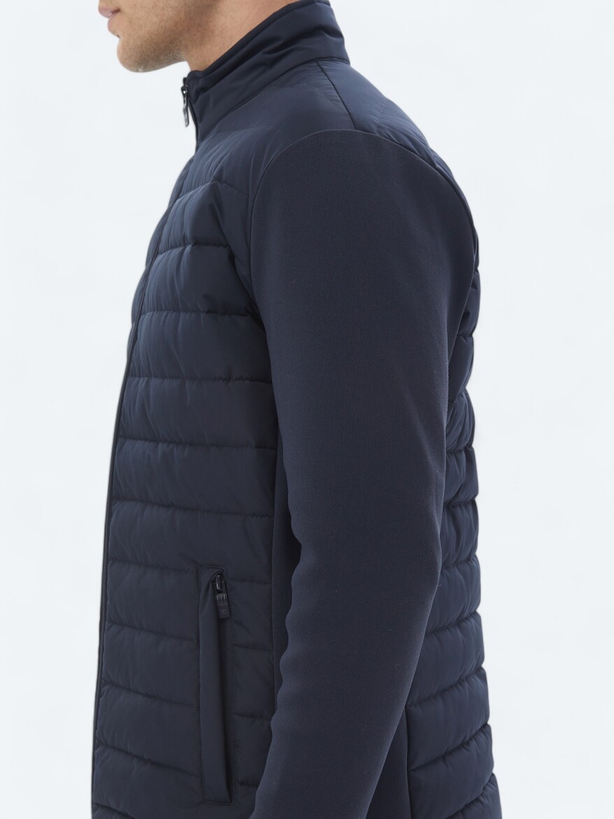 Lacivert Regular Fit Dik Yaka Casual Dokuma Mont - 5