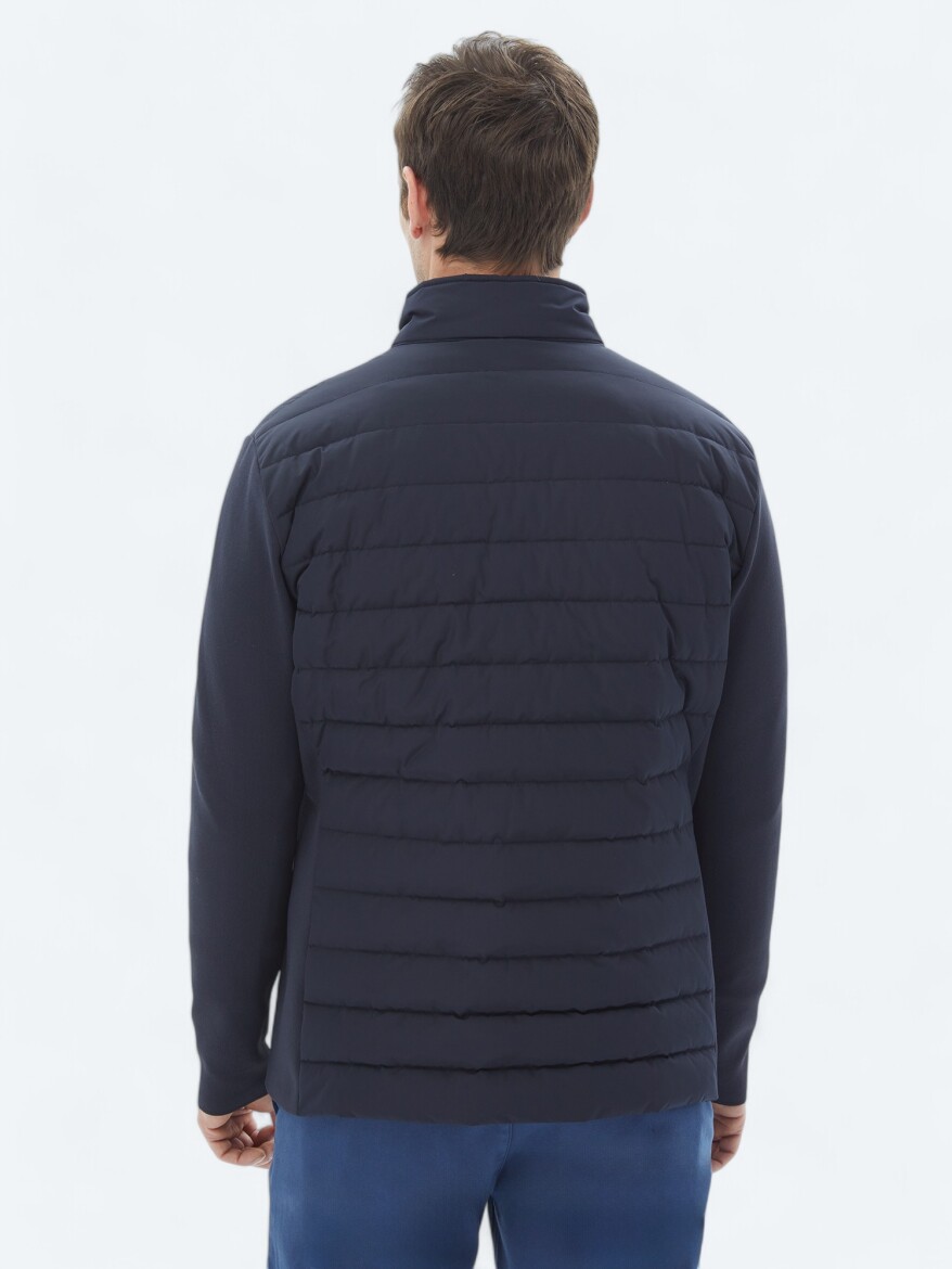 Lacivert Regular Fit Dik Yaka Casual Dokuma Mont - 7