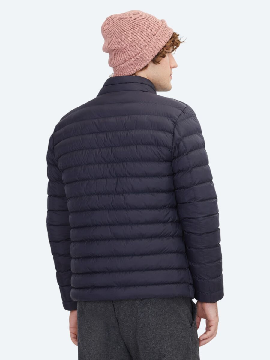 Lacivert Regular Fit Dik Yaka Casual Dokuma Mont - 5