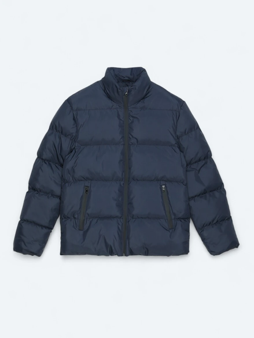 Lacivert Regular Fit Dik Yaka Casual Dokuma Mont - 6