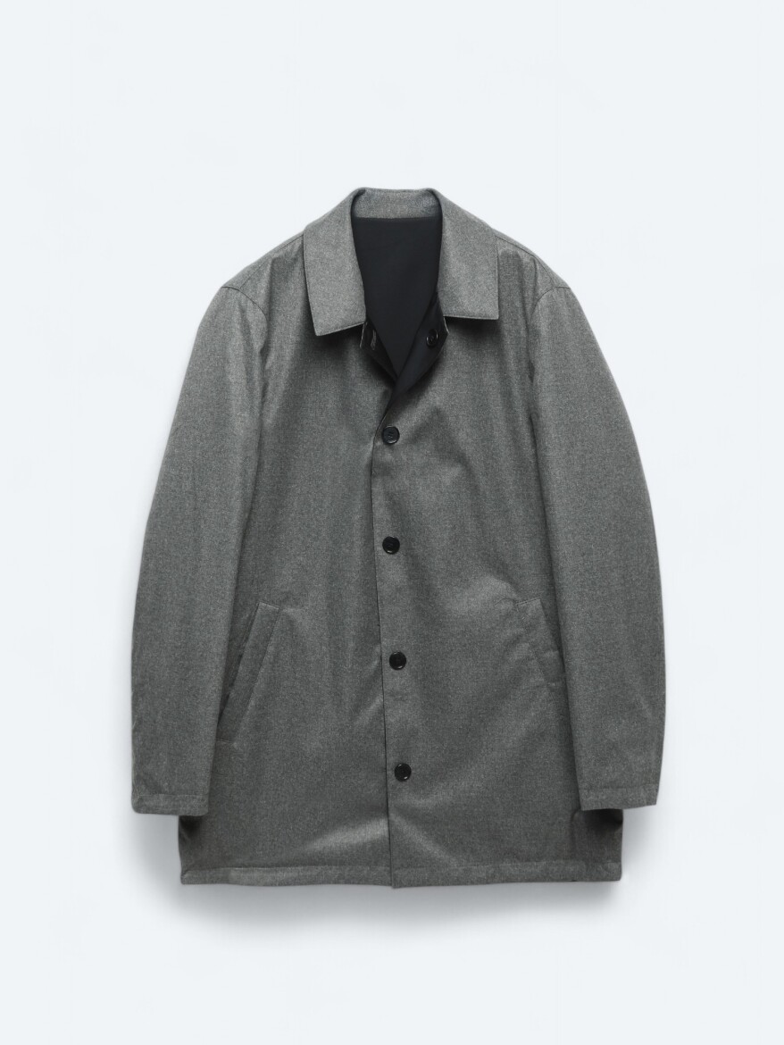 Lacivert Regular Fit Dik Yaka Casual Dokuma Pardösü - 11