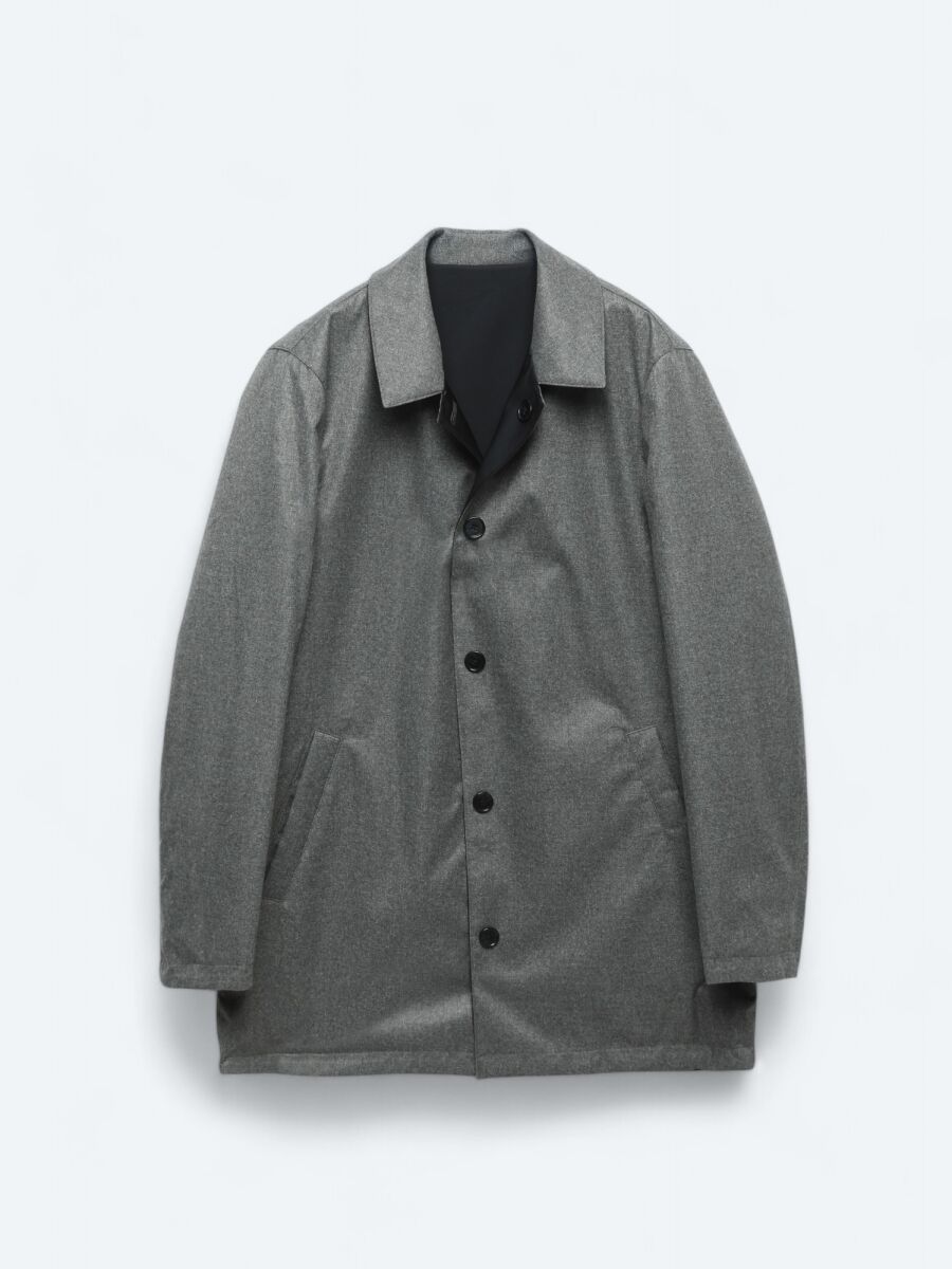 Lacivert Regular Fit Dik Yaka Casual Dokuma Pardösü - 11