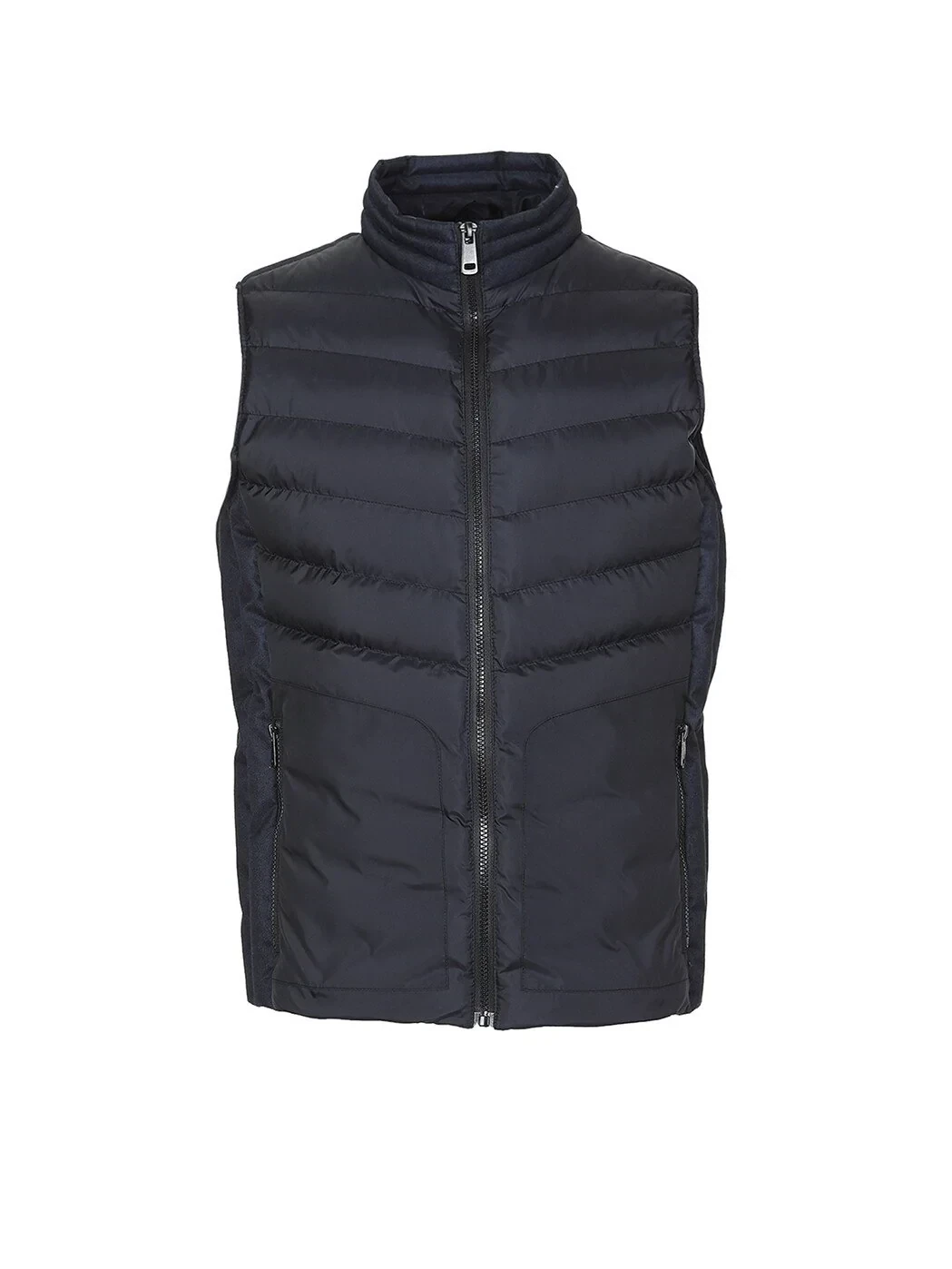 Lacivert Regular Fit Dik Yaka Casual Dokuma Spor Yelek - 6