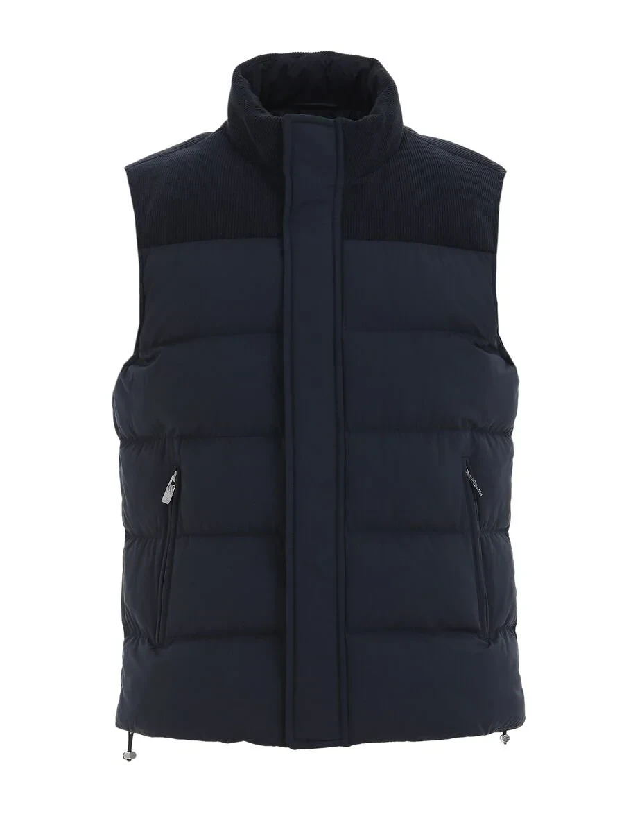 Lacivert Regular Fit Dik Yaka Casual Dokuma Spor Yelek - 6
