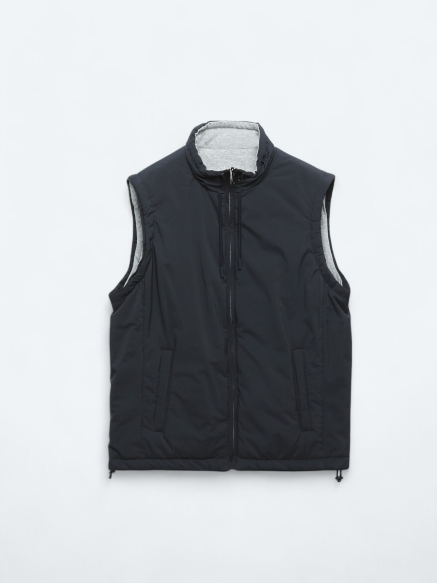 Lacivert Regular Fit Dik Yaka Casual Dokuma Spor Yelek - 9