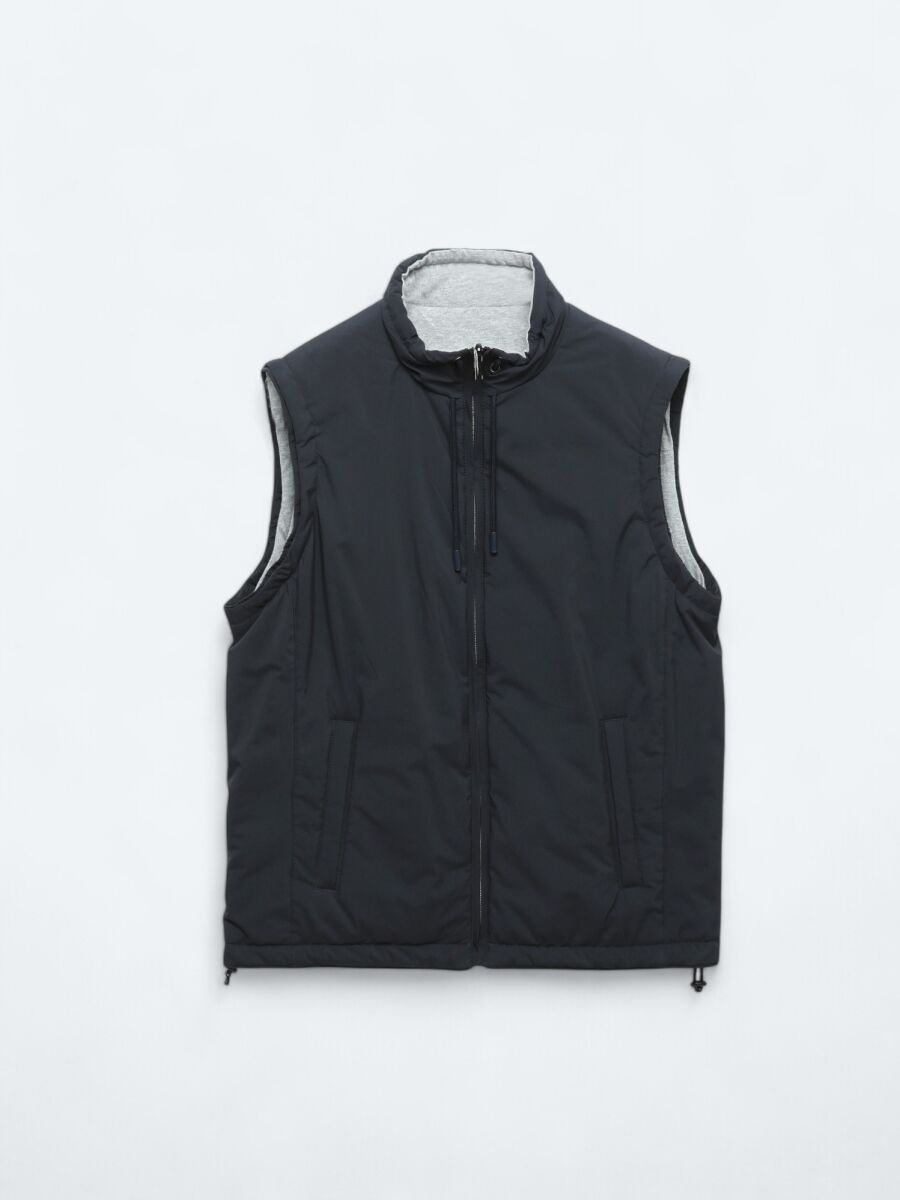 Lacivert Regular Fit Dik Yaka Casual Dokuma Spor Yelek - 9