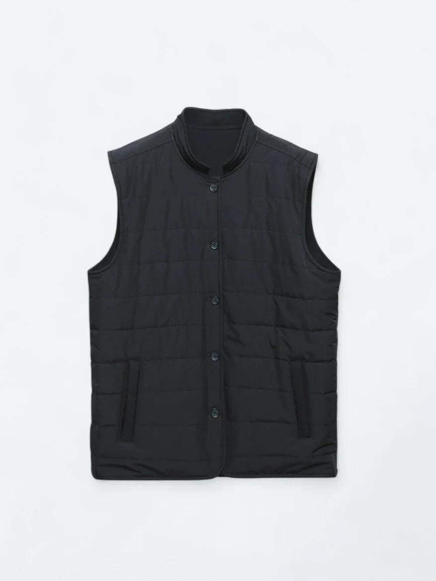 Lacivert Regular Fit Dik Yaka Casual Dokuma Spor Yelek - 14