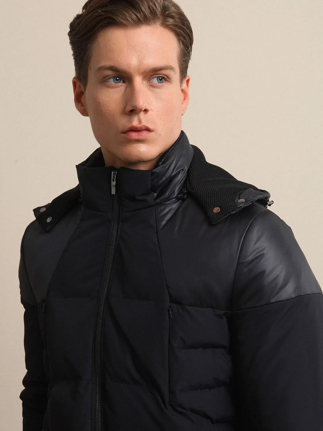 Lacivert Regular Fit Dik Yaka Smart Casual Dokuma Mont - 2