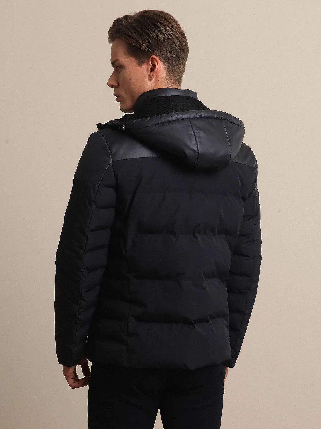 Lacivert Regular Fit Dik Yaka Smart Casual Dokuma Mont - 4