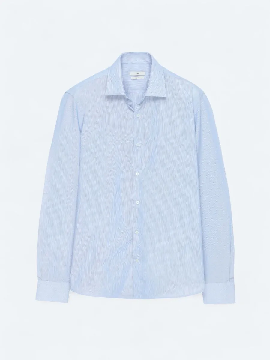 Lacivert Regular Fit Dokuma Klasik Pamuk Karışımlı Gömlek - 6