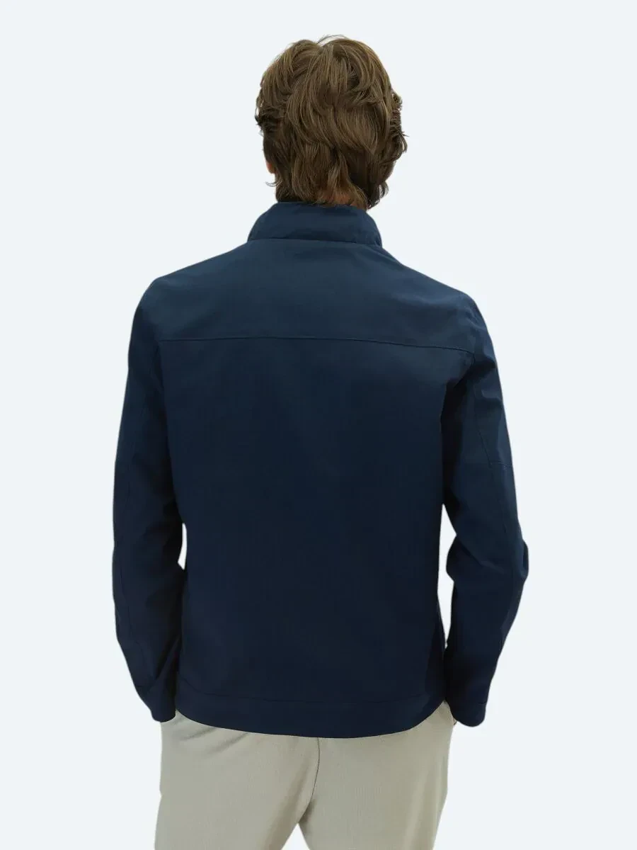 Lacivert Regular Fit Gizli Kapüşon Casual Dokuma Çift Taraflı Mont - 10