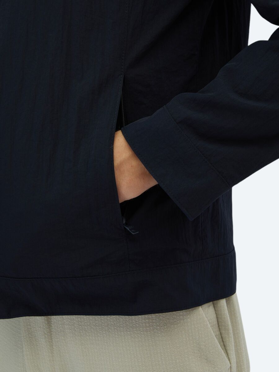 Lacivert Regular Fit Gizli Kapüşon Casual Dokuma Çift Taraflı Mont - 7