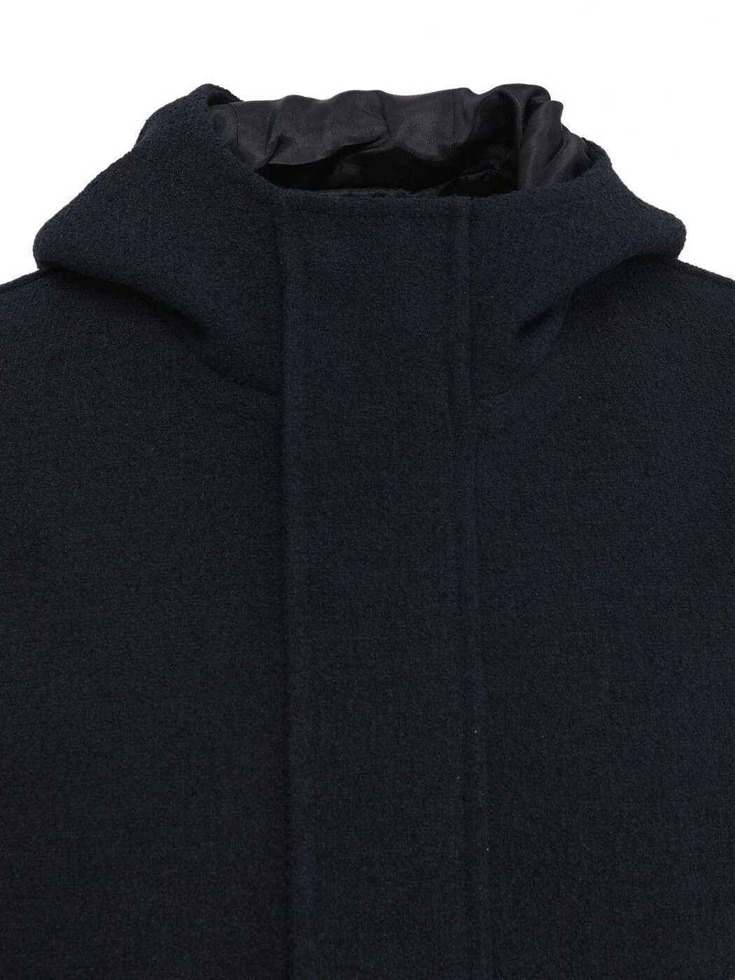 Lacivert Regular Fit Kapüşonlu Casual Dokuma Kaban - 2