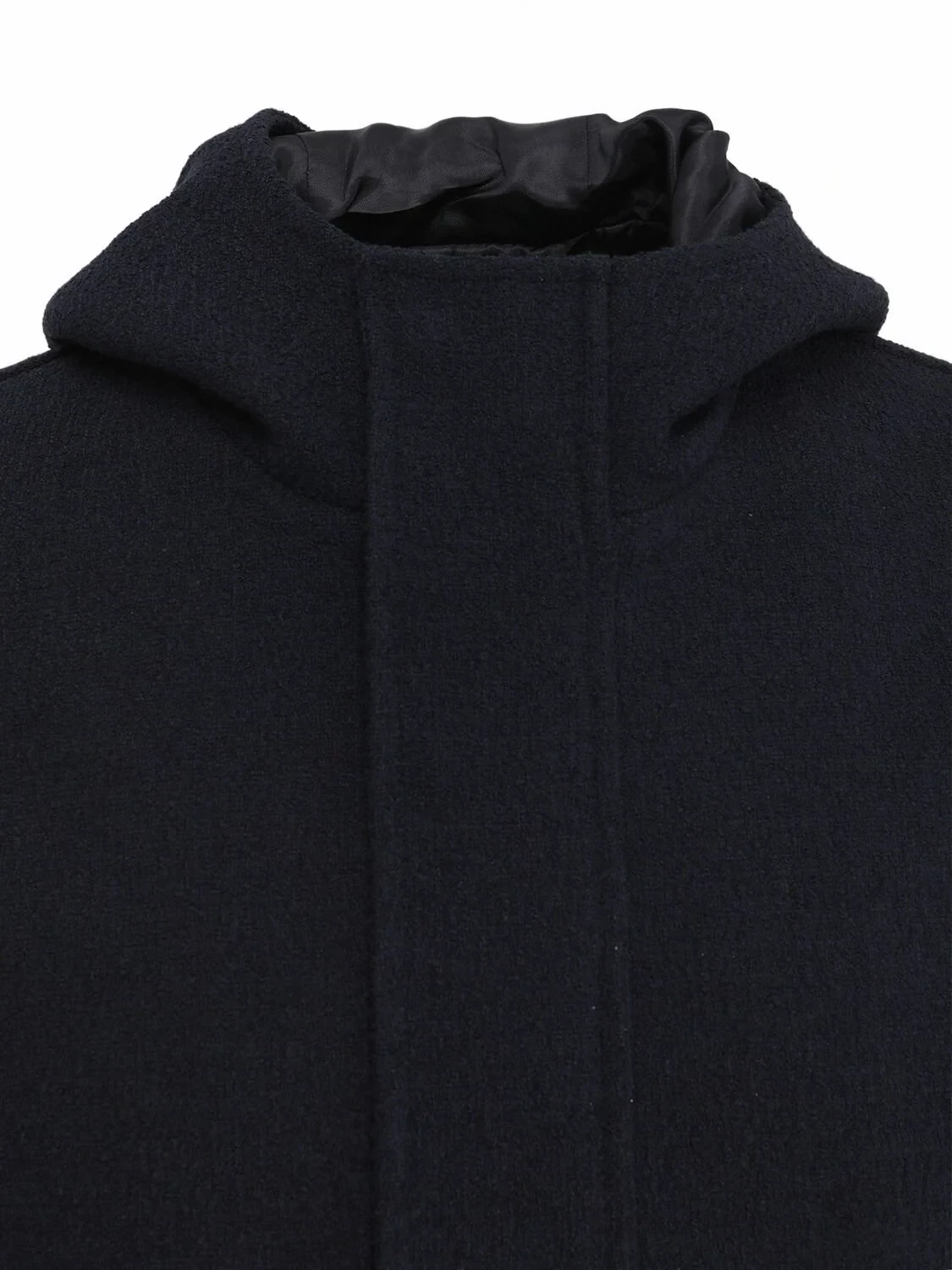 Lacivert Regular Fit Kapüşonlu Casual Dokuma Kaban - 2