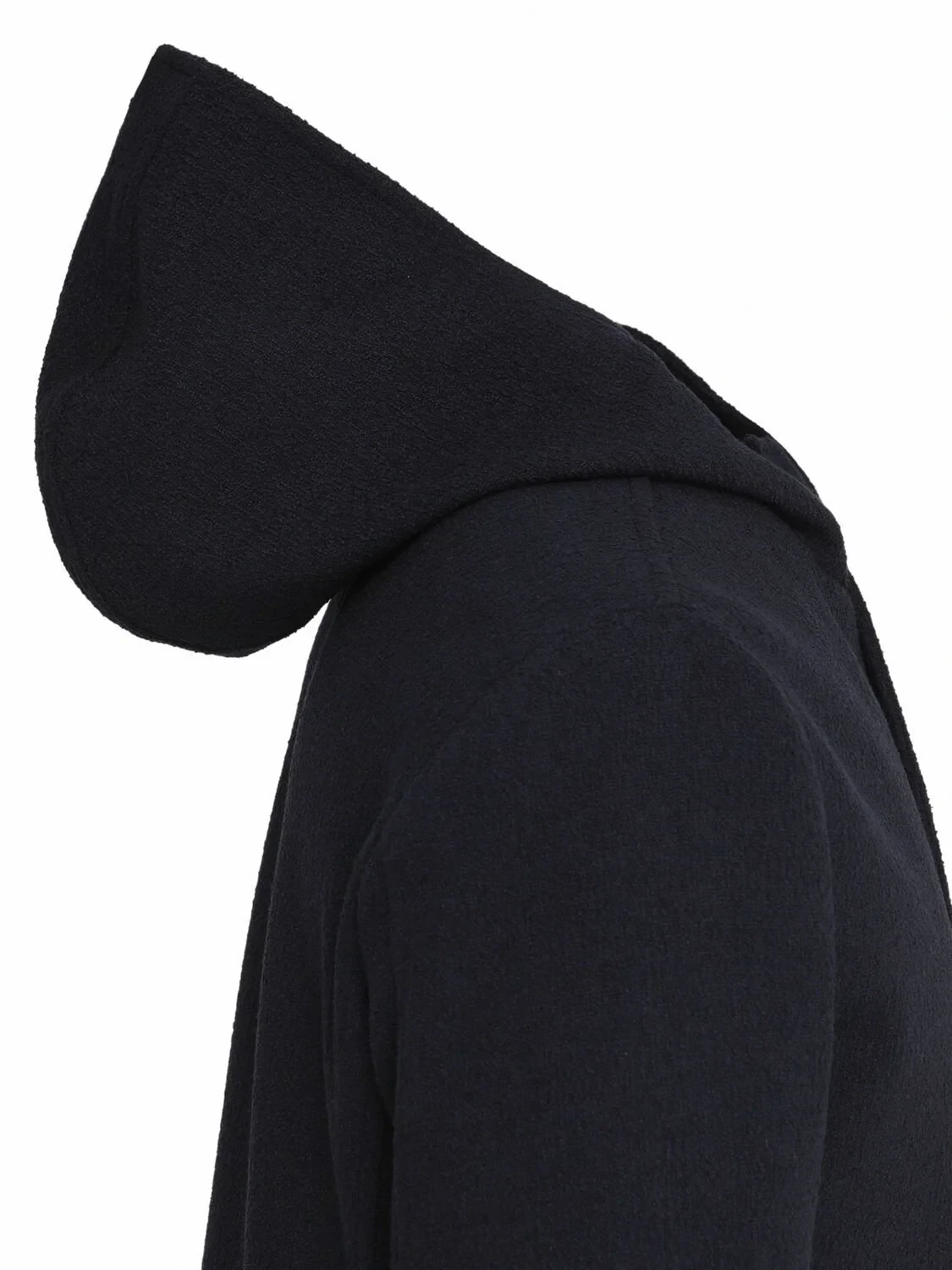 Lacivert Regular Fit Kapüşonlu Casual Dokuma Kaban - 5
