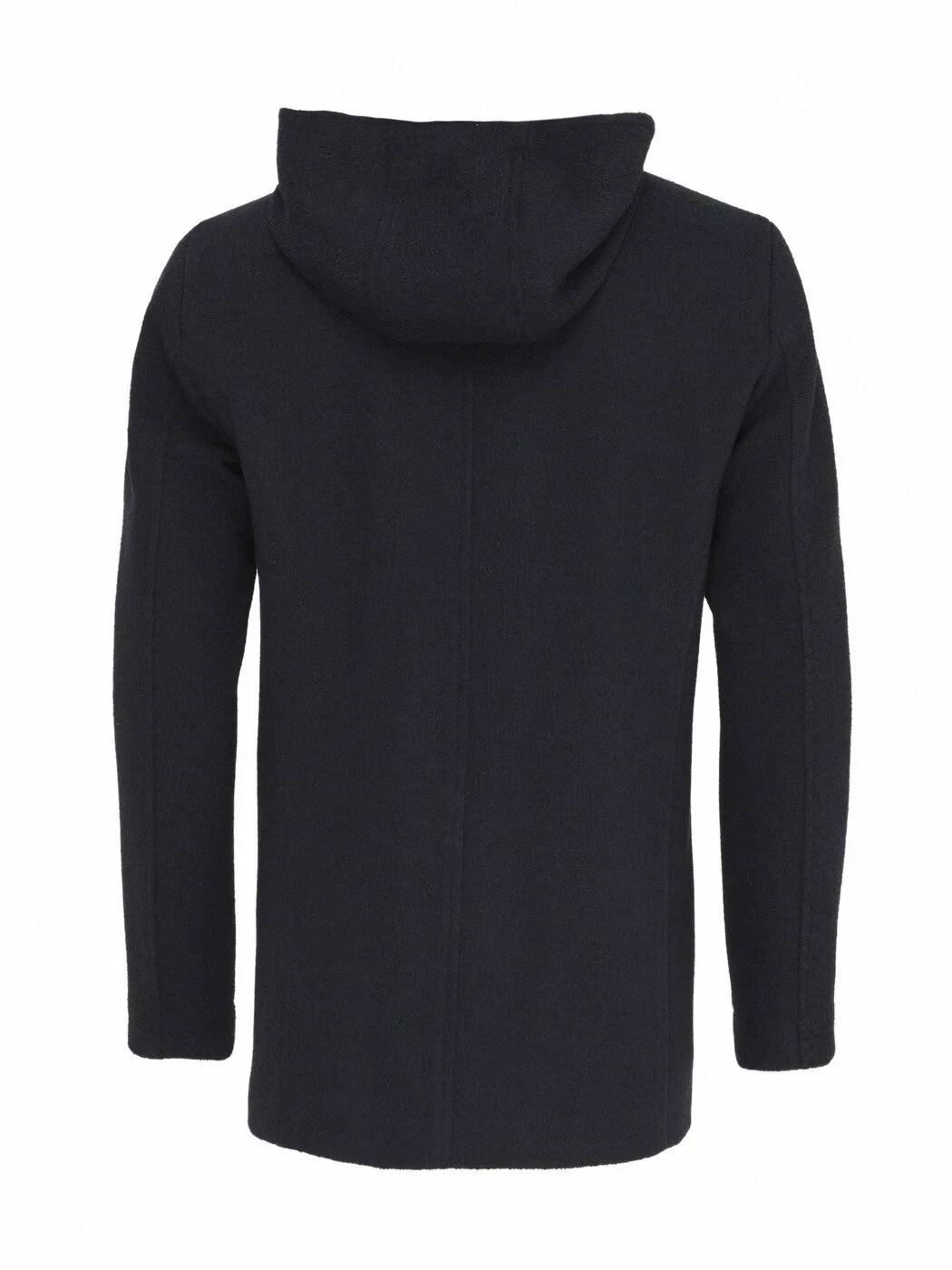 Lacivert Regular Fit Kapüşonlu Casual Dokuma Kaban - 7
