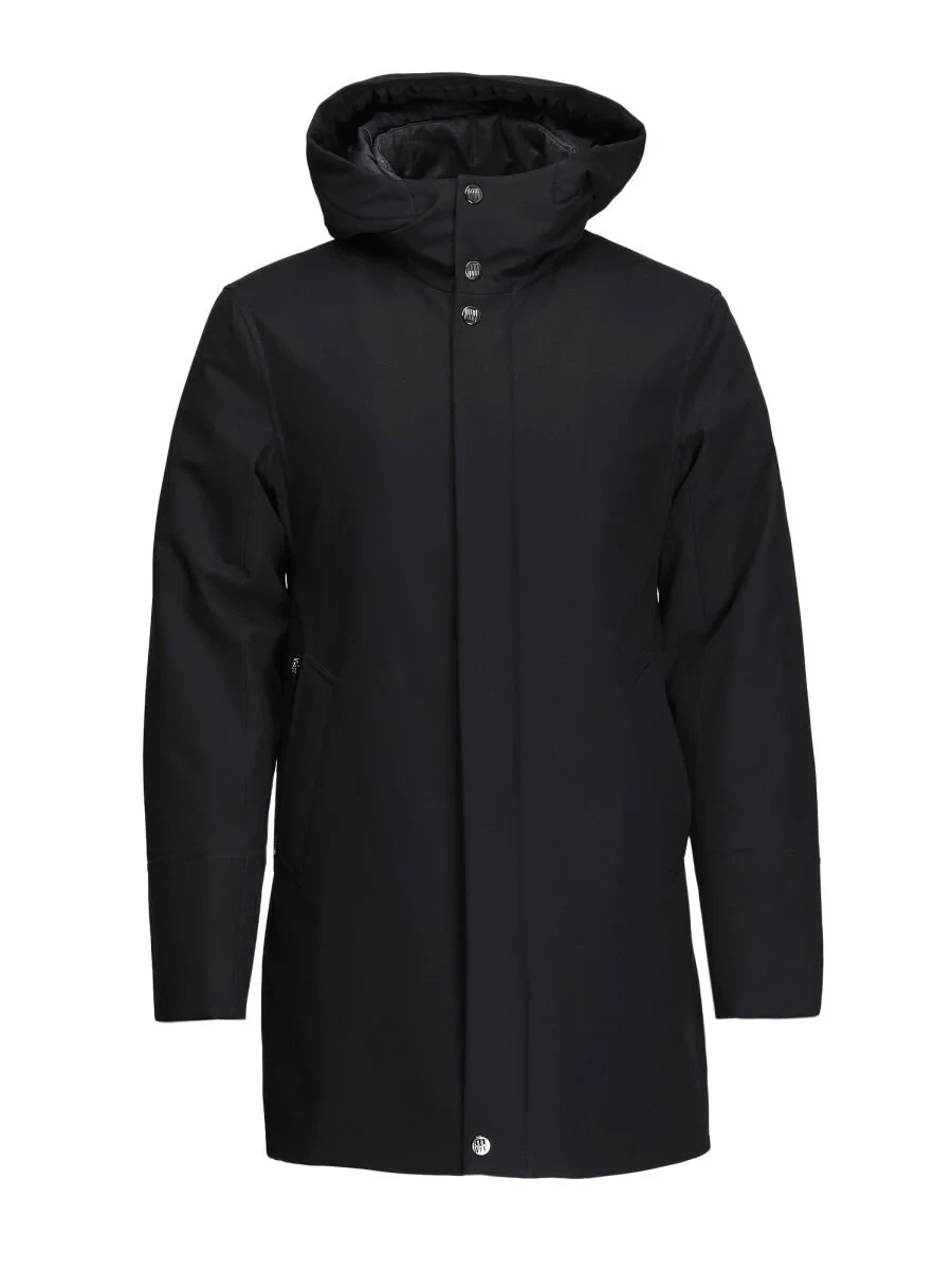 Lacivert Regular Fit Kapüşonlu Casual Dokuma Kaban - 7
