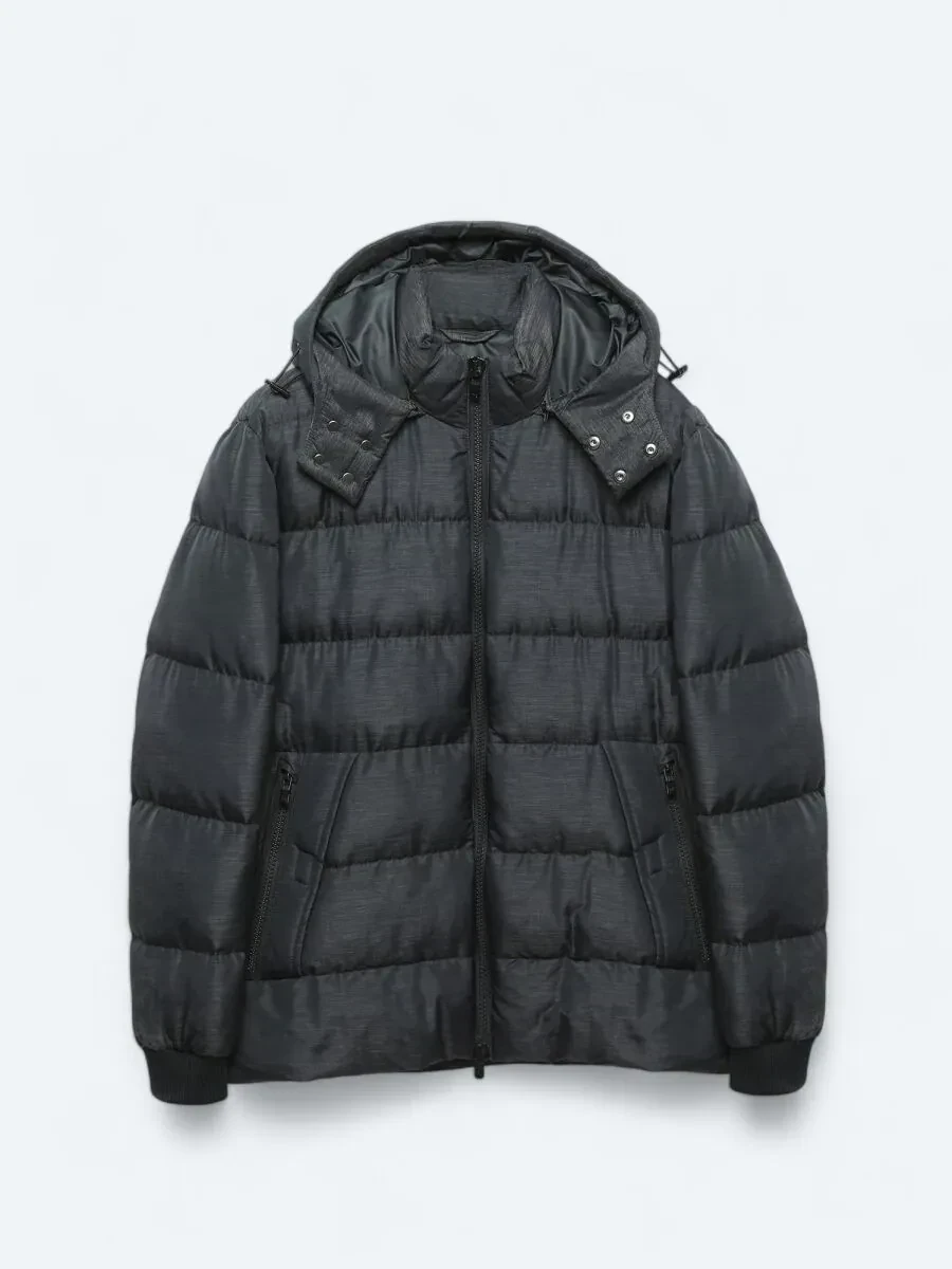 Lacivert Regular Fit Kapüşonlu Casual Dokuma Mont - 7