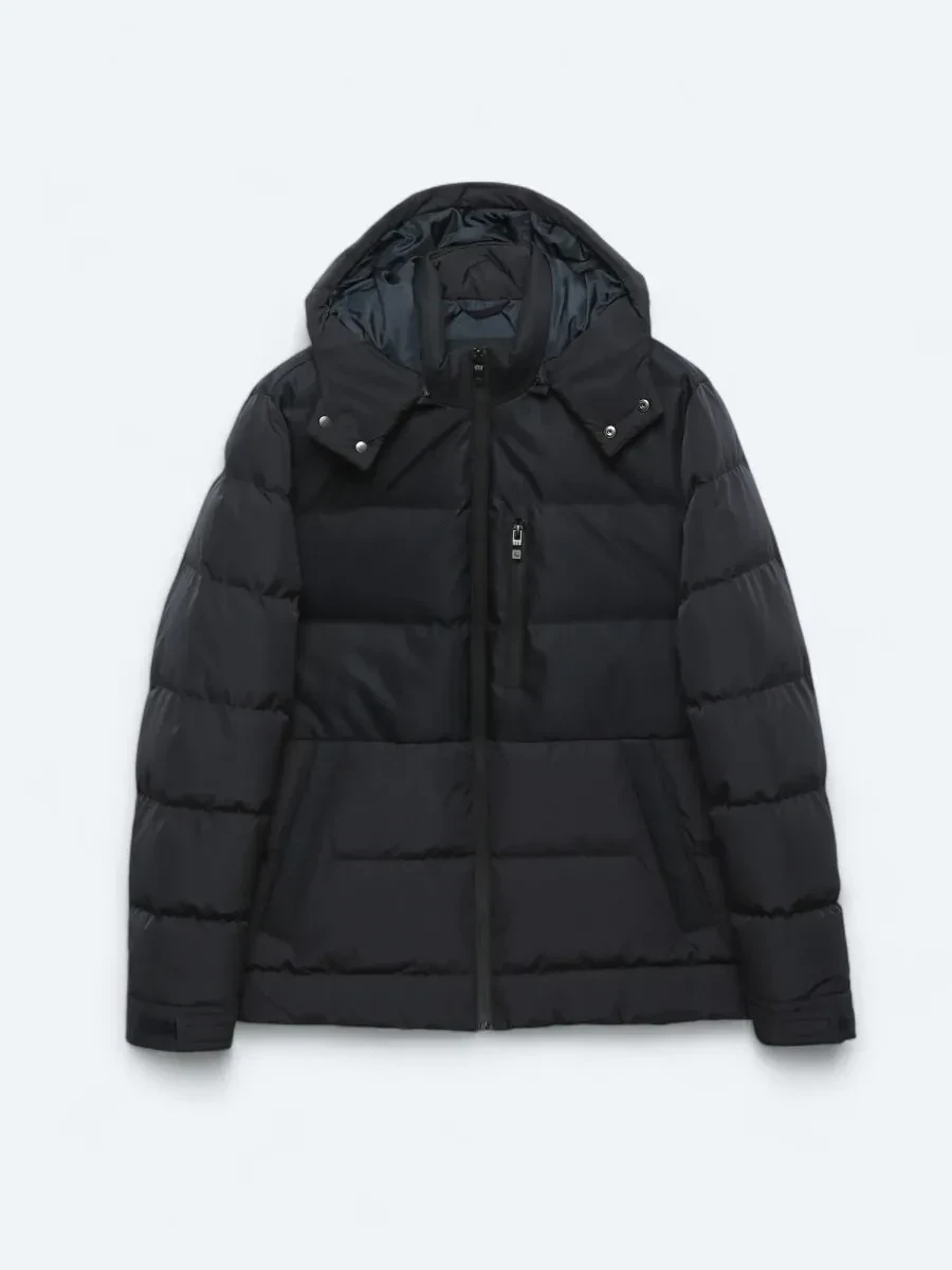 Lacivert Regular Fit Kapüşonlu Casual Dokuma Mont - 7