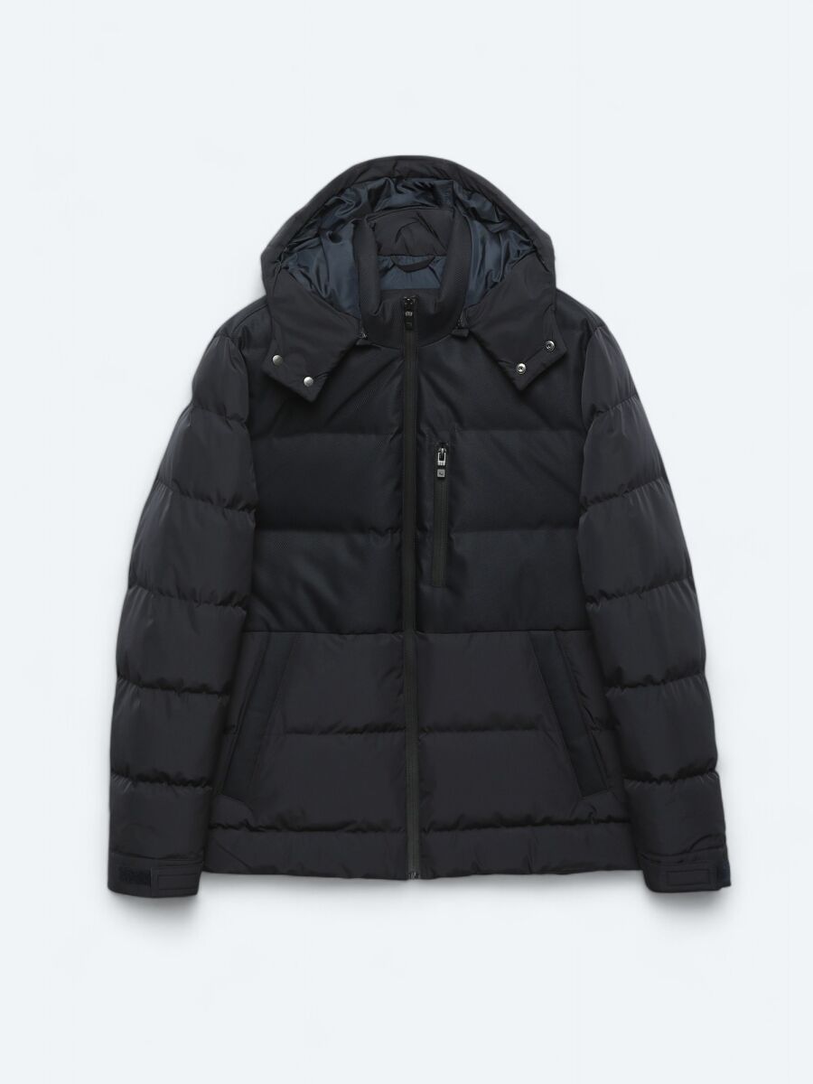 Lacivert Regular Fit Kapüşonlu Casual Dokuma Mont - 7
