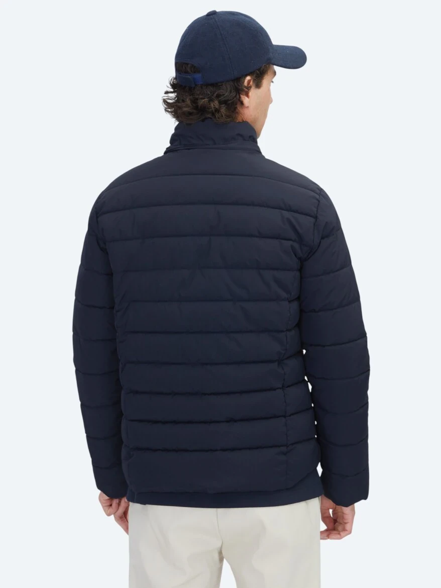 Lacivert Regular Fit Kapüşonlu Casual Dokuma Mont - 6