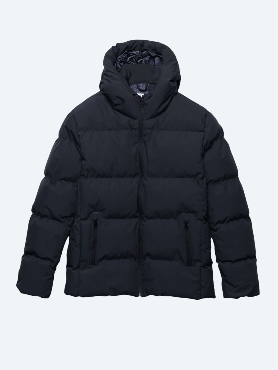 Lacivert Regular Fit Kapüşonlu Casual Dokuma Mont - 6