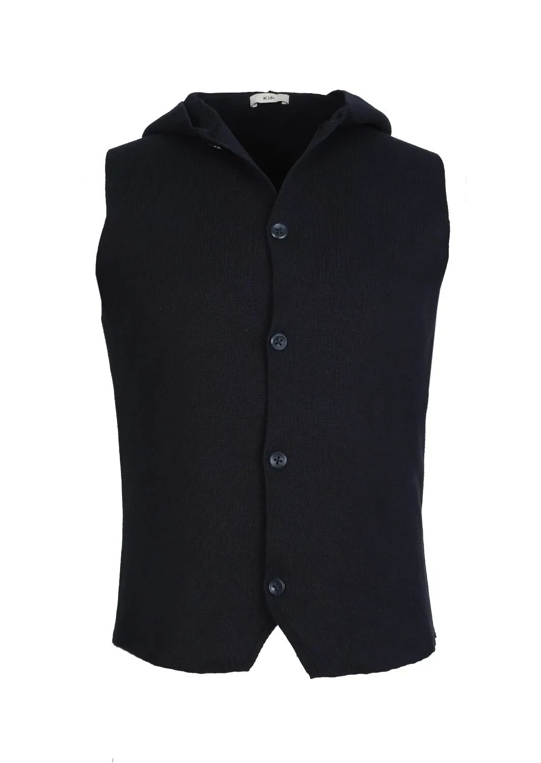 Lacivert Regular Fit Kapüşonlu Smart Casual Örme Triko Yelek - 6