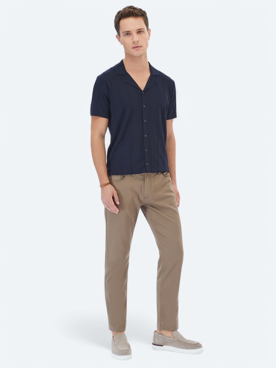 Lacivert Regular Fit Kısa Casual Gömlek - 2