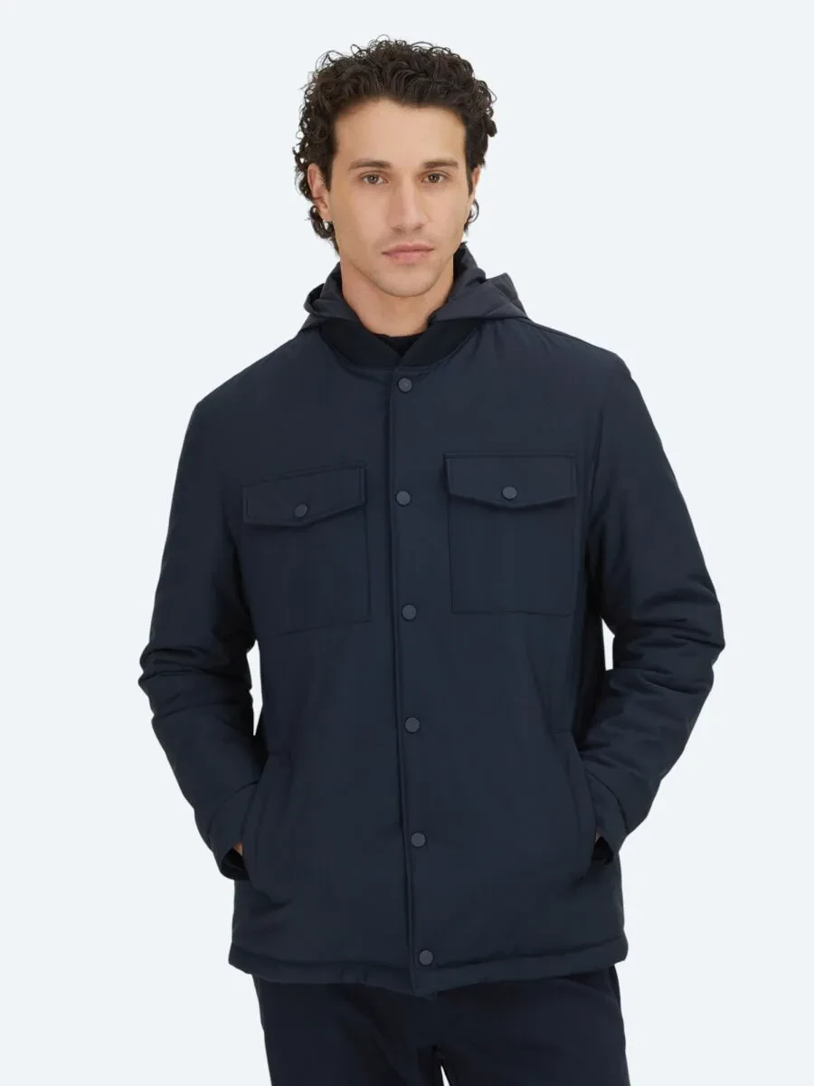 Lacivert Regular Fit Micro Jel Elyaflı Spor Ceket - 1