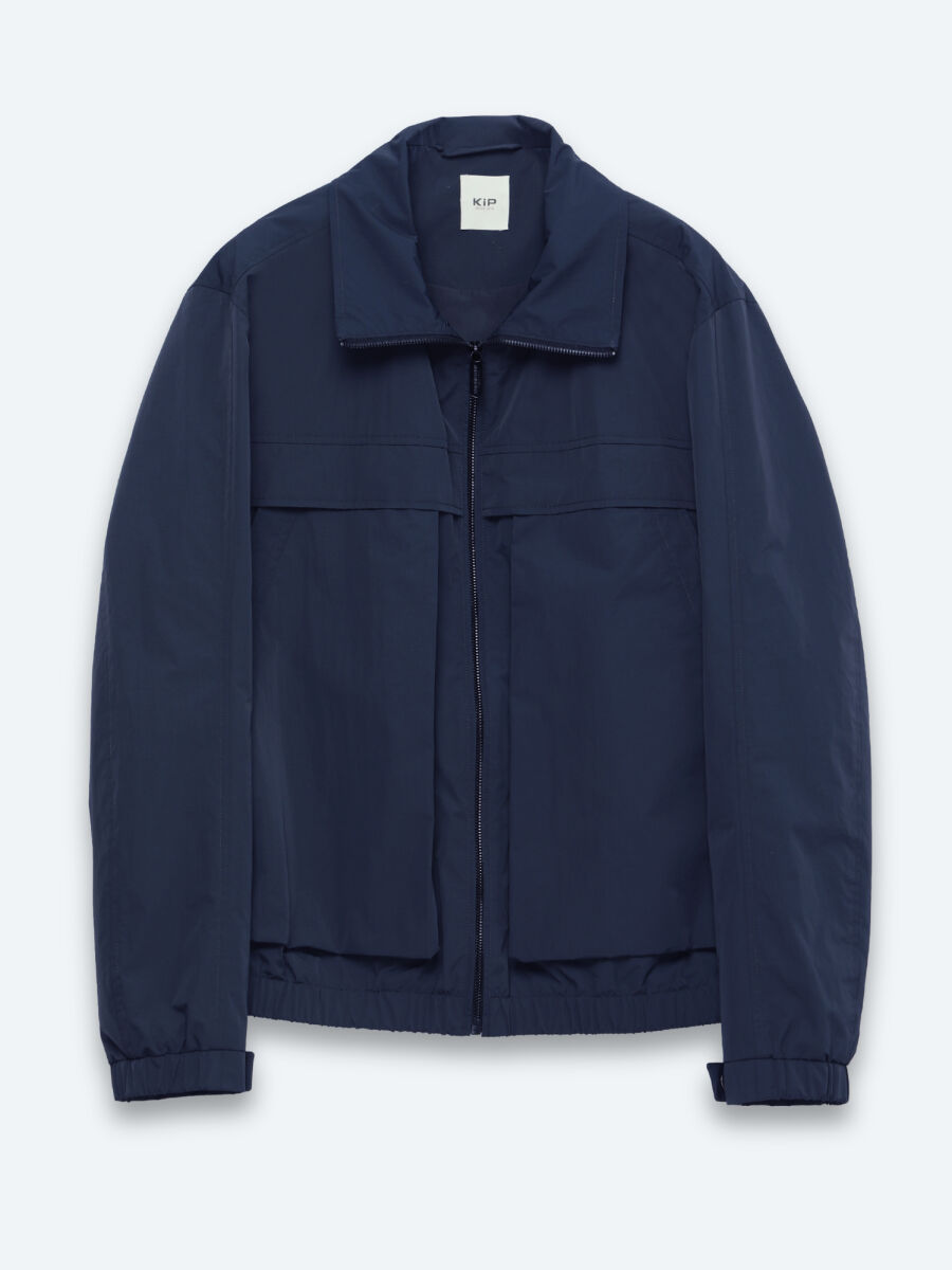 Lacivert Relaxed Fit Dik Yaka Casual Dokuma Mont - 6