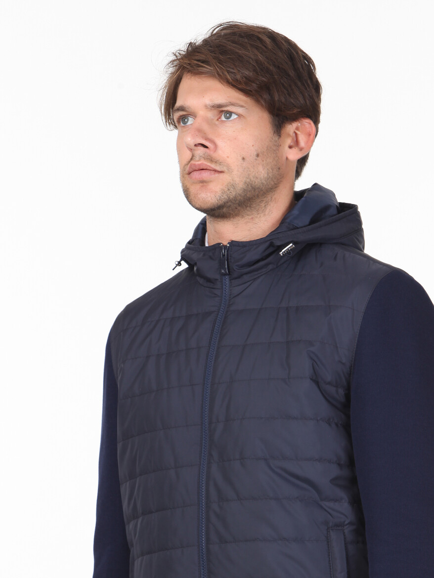 Lacivert Slim Fit Casual Dokuma Mont - 4