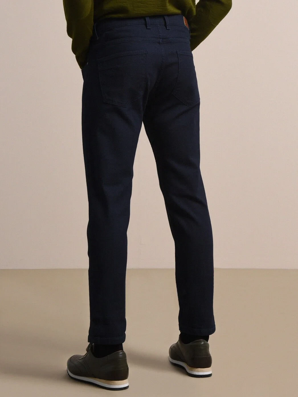 Lacivert Slim Fit Denim Pamuk Karışımlı Pantolon - 4