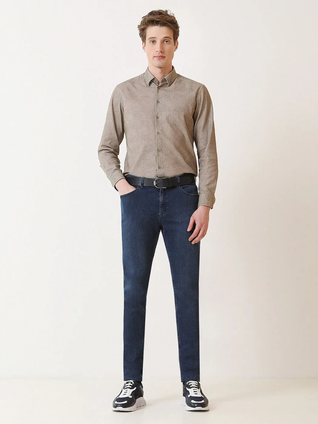 Lacivert Slim Fit Denim Pamuk Karışımlı Pantolon - 2