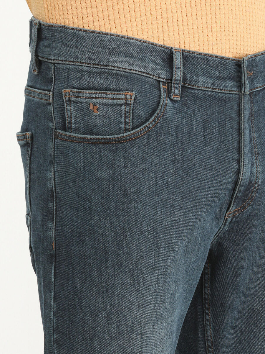 Lacivert Slim Fit Denim Pamuk Karışımlı Pantolon - 3