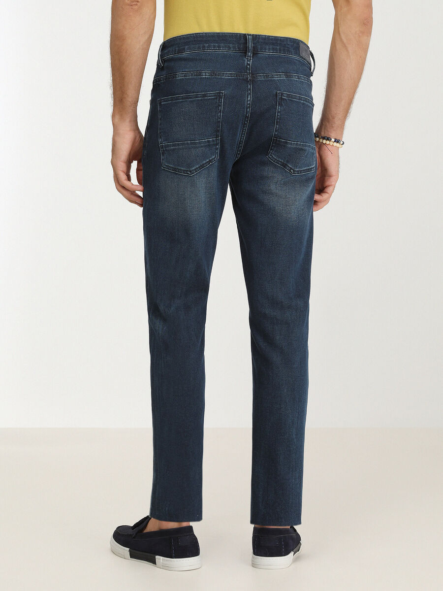 Lacivert Slim Fit Denim Pamuk Karışımlı Pantolon - 4