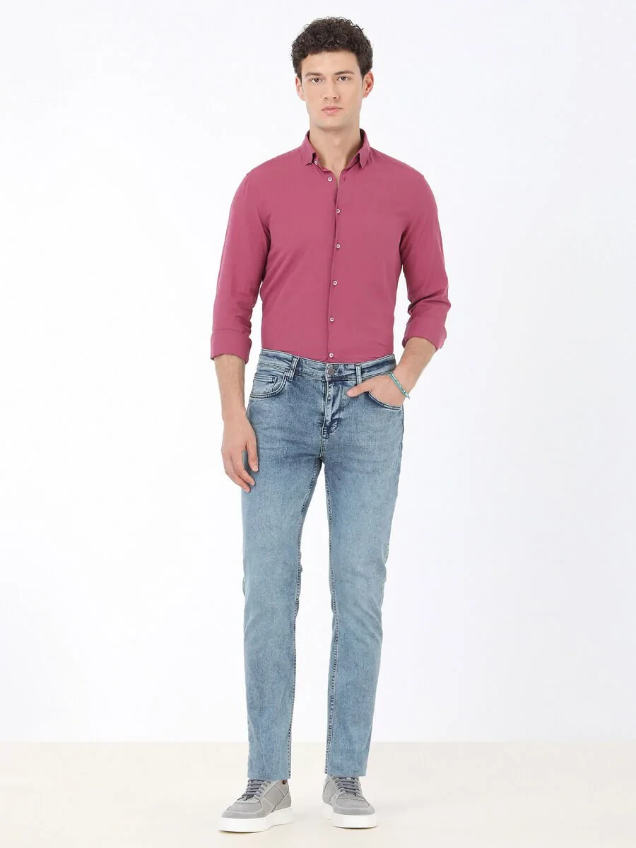 Lacivert Slim Fit Denim Pamuk Karışımlı Pantolon - 2