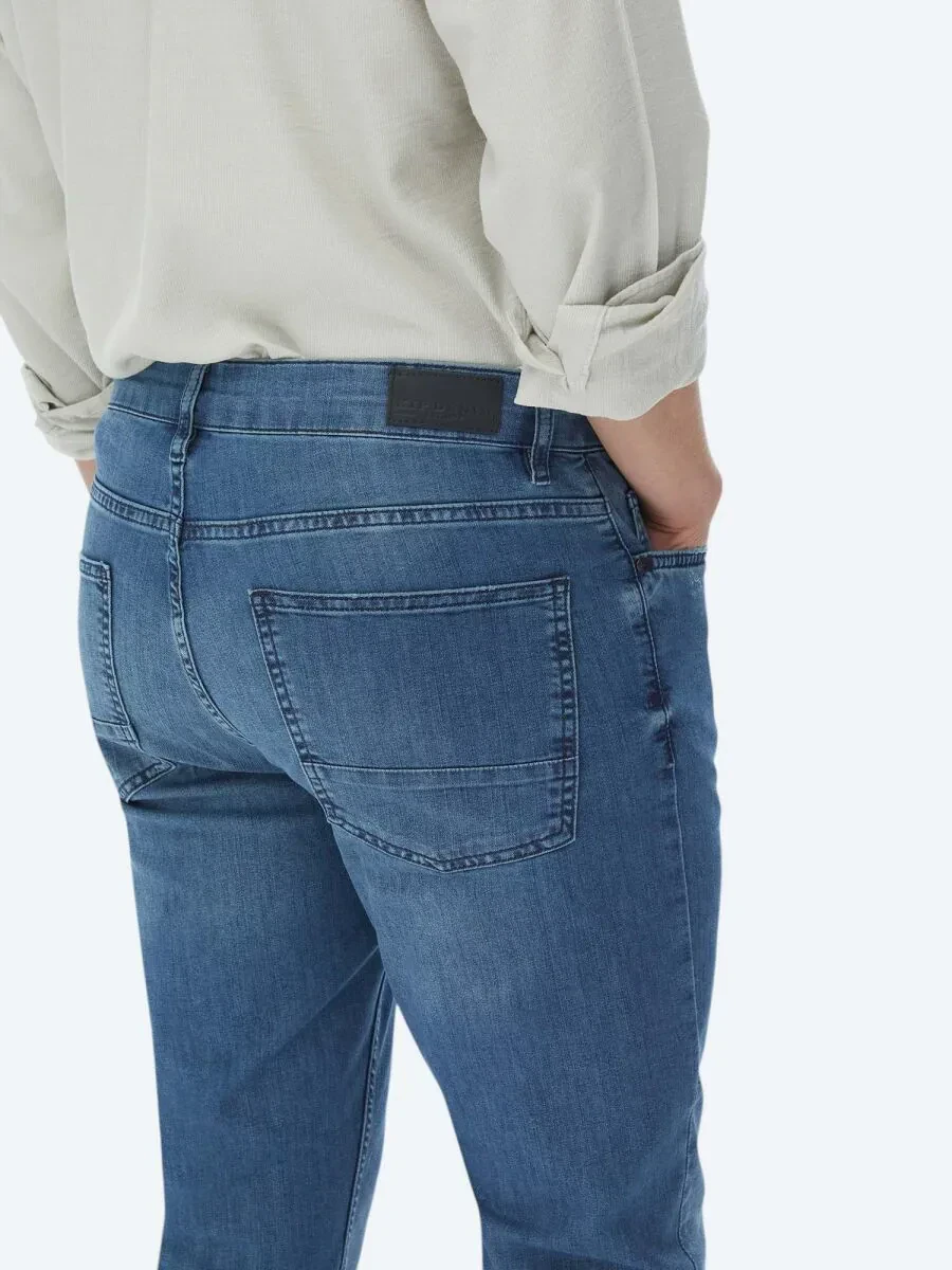 Lacivert Slim Fit Denim Pamuk Karışımlı Pantolon - 4