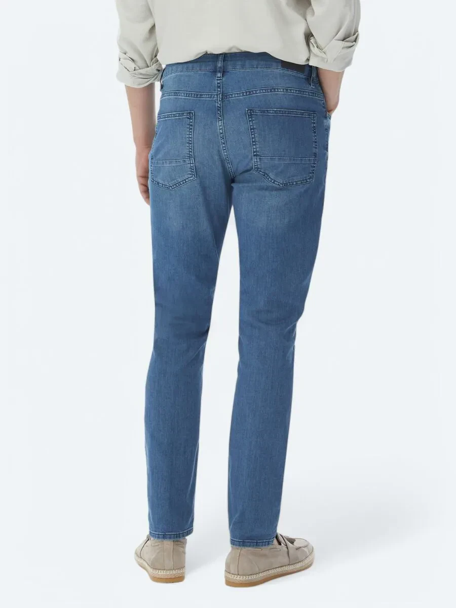 Lacivert Slim Fit Denim Pamuk Karışımlı Pantolon - 5